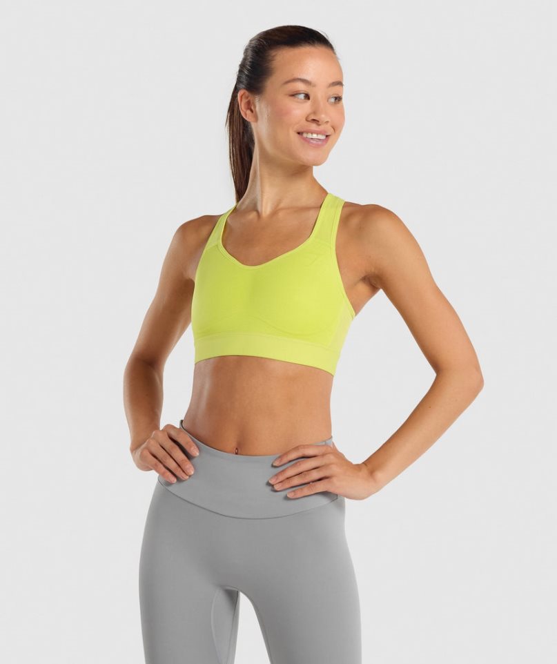 Women\'s Gymshark Lightweight High Support Sports Bra Yellow | CA A51738